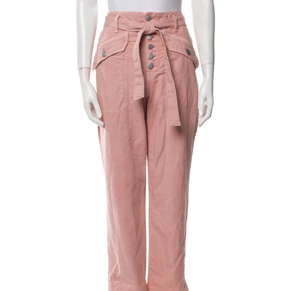 Veronica Beard Rinley High Rise Cropped Straight Leg Jeans Pink Rosewood 27
